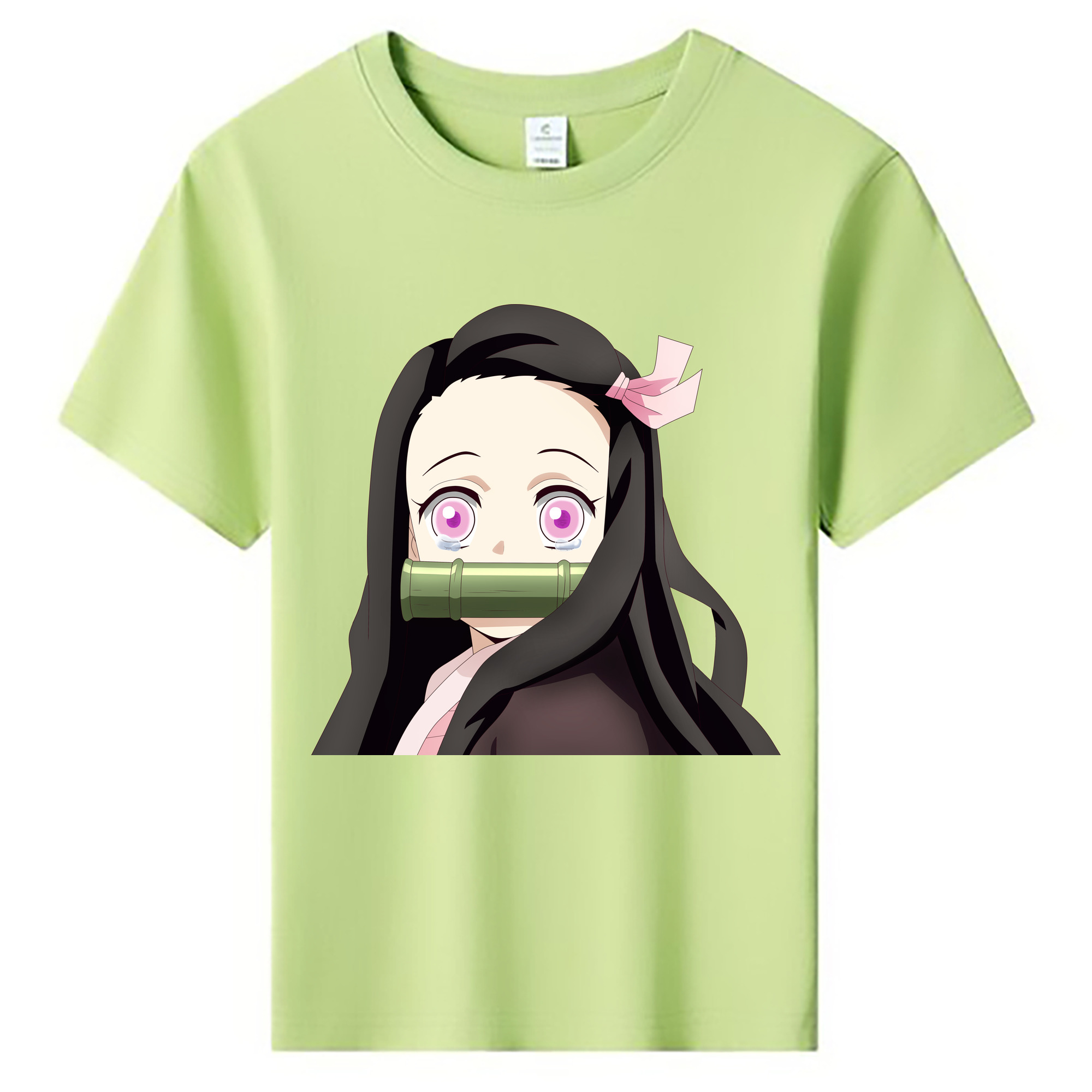 （画像用） 鬼滅の刃（きめつのやいば）竈門 禰󠄀豆子／かまど ねずこ Kamado Nezuko 綿100％キッズTシャツ（フロントプリント）